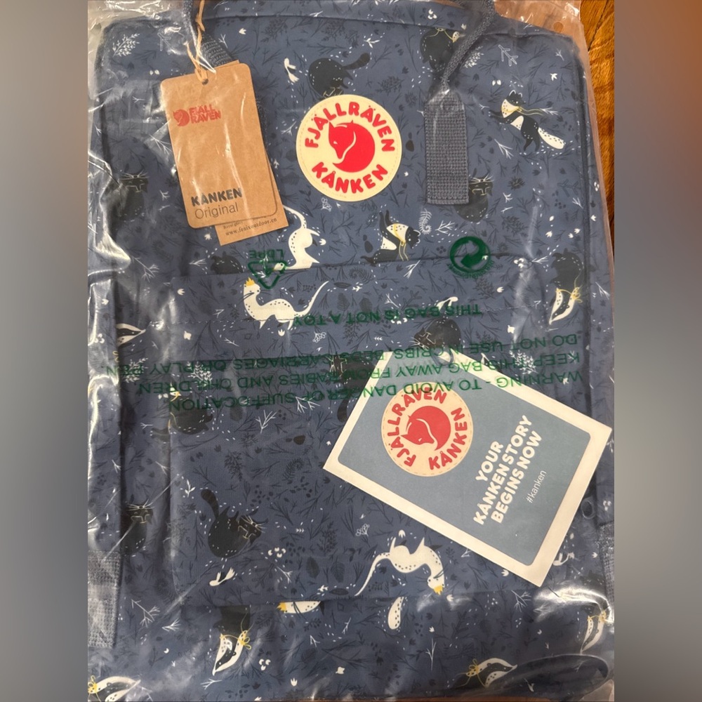 Fjallraven Kanken Navy Backpack with Animal Print - Picture 3 of 3